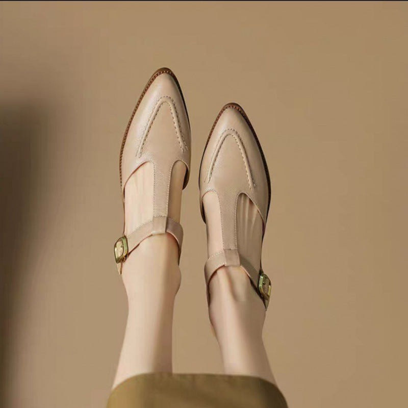 Gianna | Classic Buckle Leather Shoes