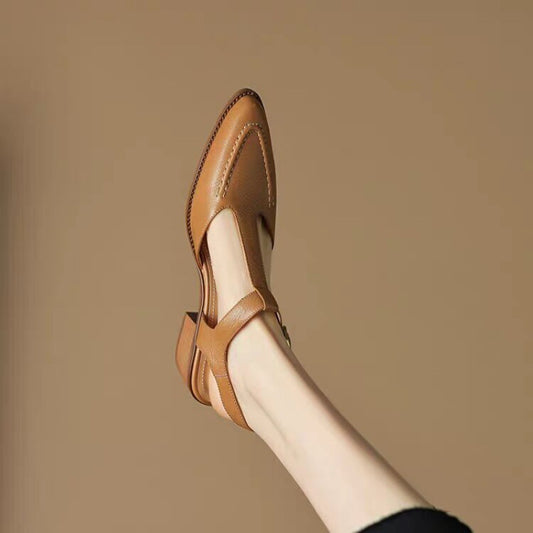 Gianna | Classic Buckle Leather Shoes