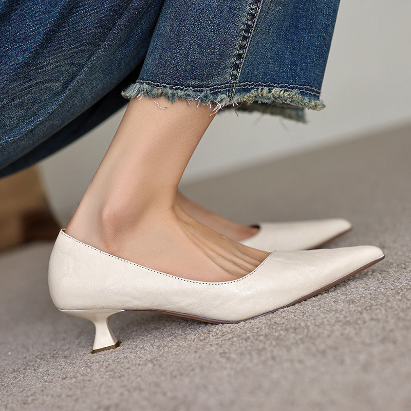 Sarah | Refined Pointed Toe Leather Pumps