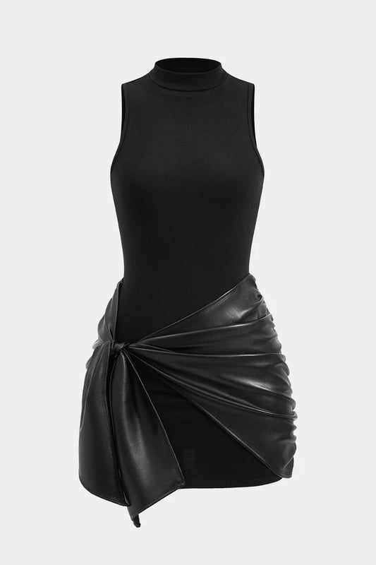 Tie Front Sleeveless Mini Dress