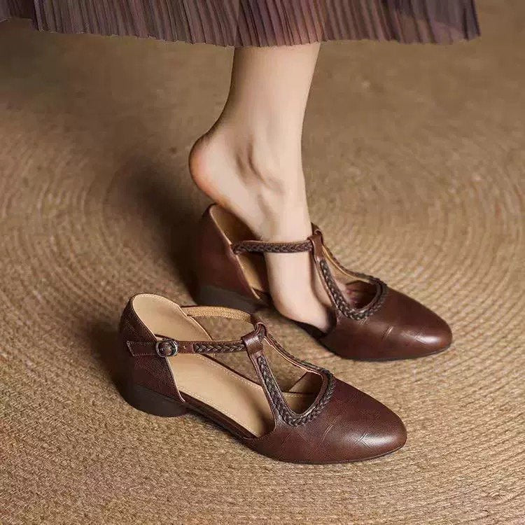 Estelle | Retro Leather Flats