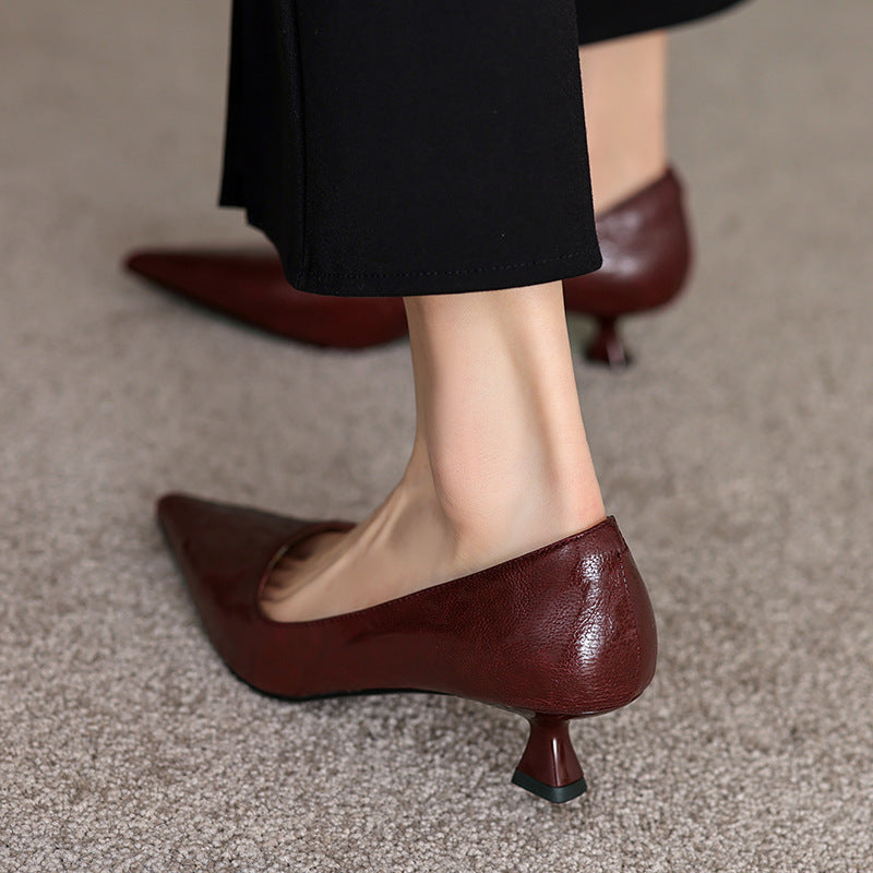 Sarah | Refined Pointed Toe Leather Pumps