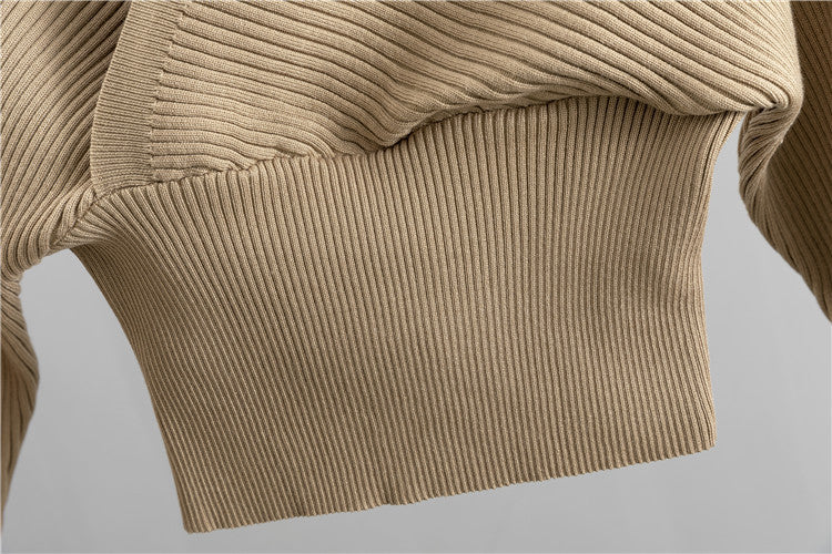 Women's Knitted V-neck Chic Suit