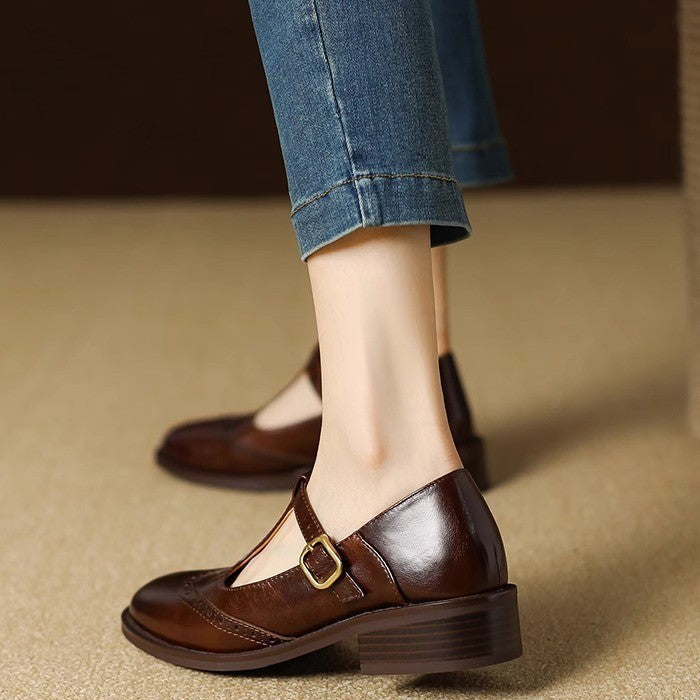 Miana | Polished T-Strap Mary Janes