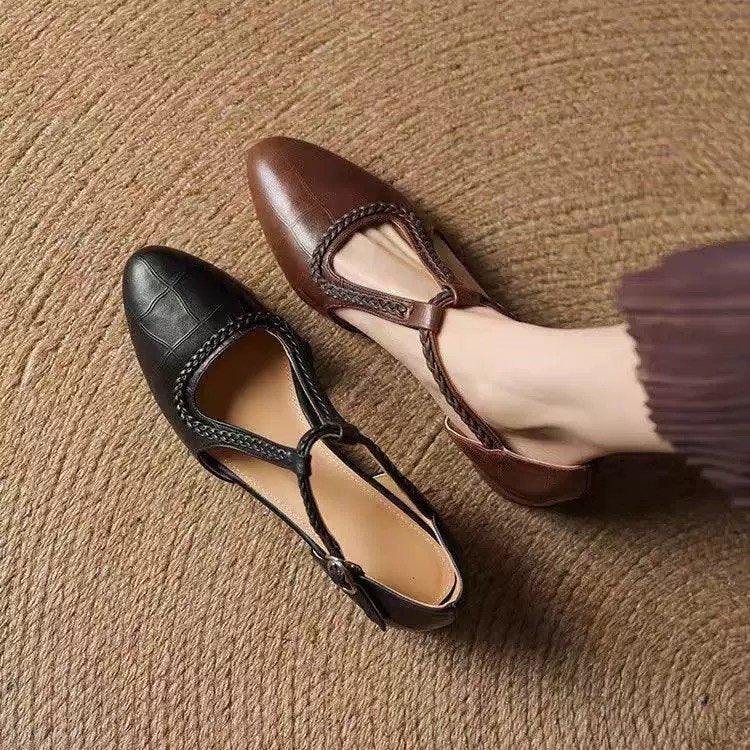 Estelle | Retro Leather Flats