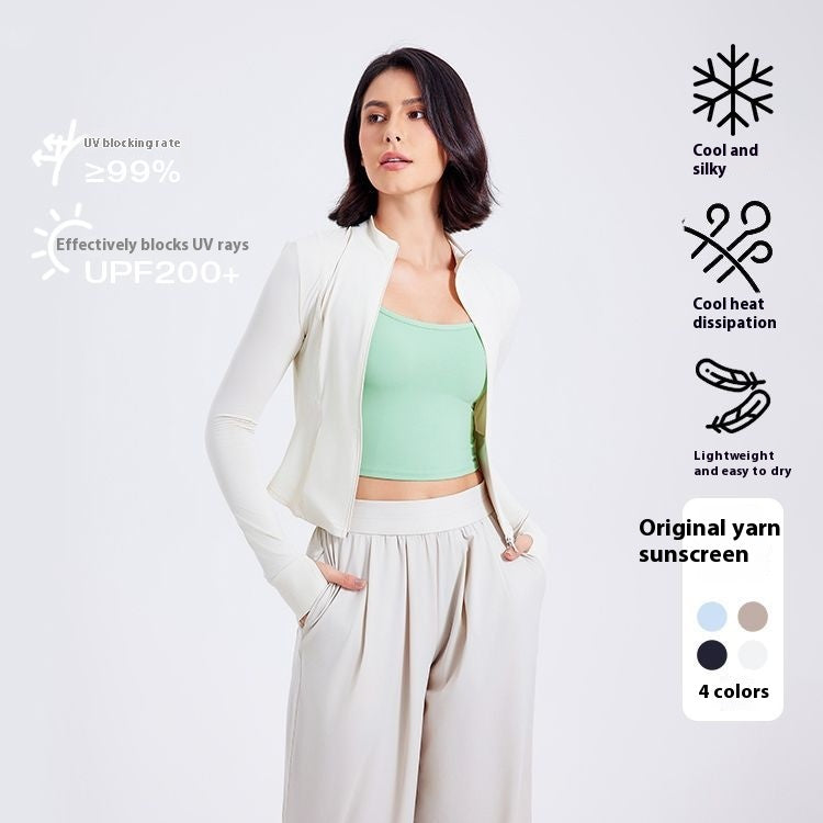 White Stand-up Collar Zip-up Wide-leg Pantsuit