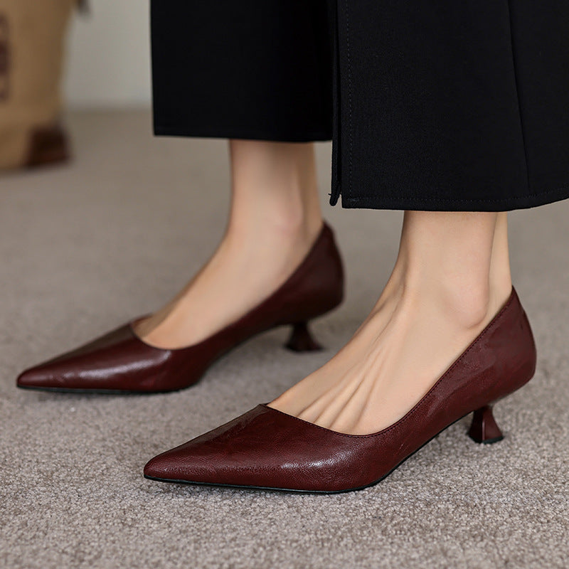 Sarah | Refined Pointed Toe Leather Pumps