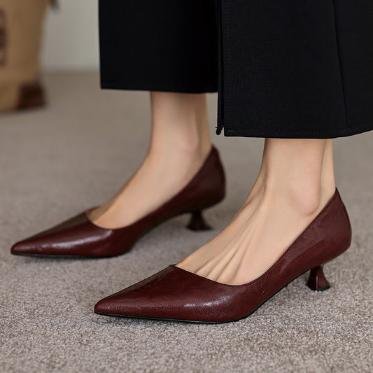 Sarah | Refined Pointed Toe Leather Pumps